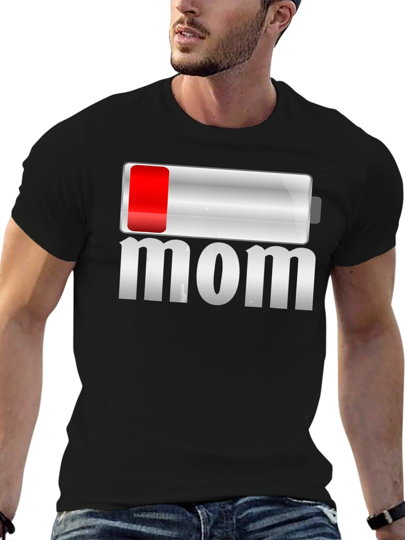Low Battery Mom Funny Graphic T-Shirt