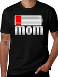 Low Battery Mom Funny Graphic T-Shirt