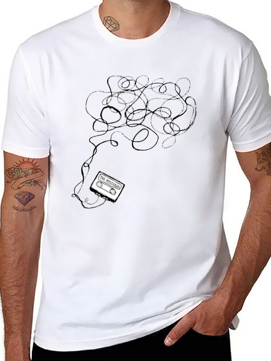Tangled Tape Tee - Black Cotton Graphic T-Shirt