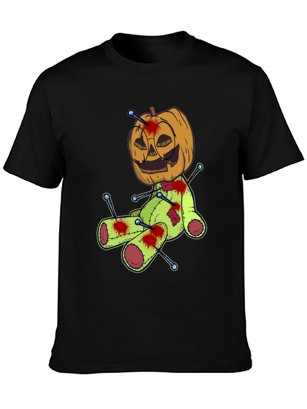 Halloween Pumpkin Voodoo Doll Graphic Tee