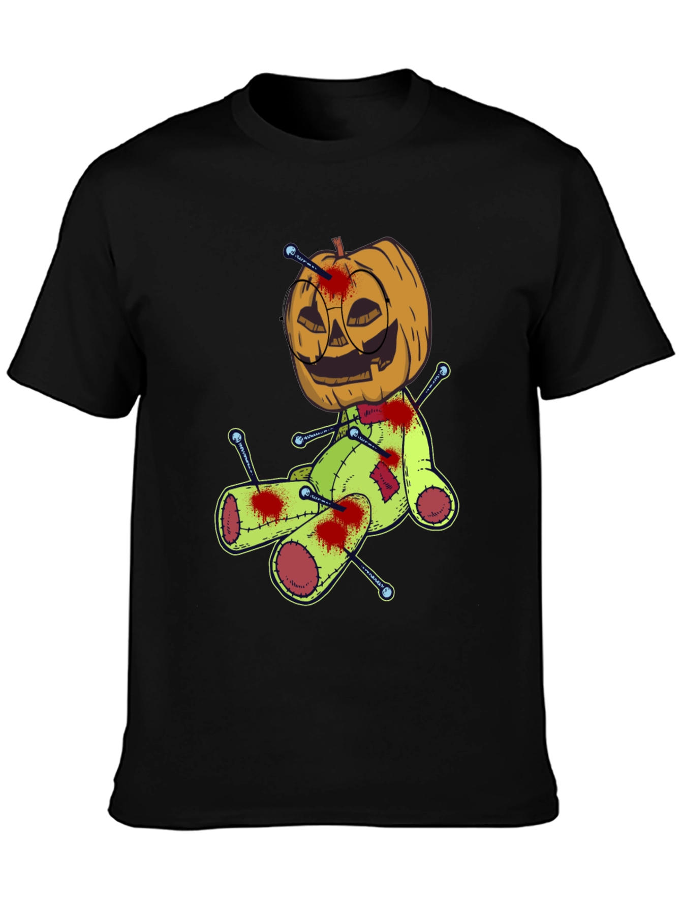 Halloween Pumpkin Voodoo Doll Graphic Tee