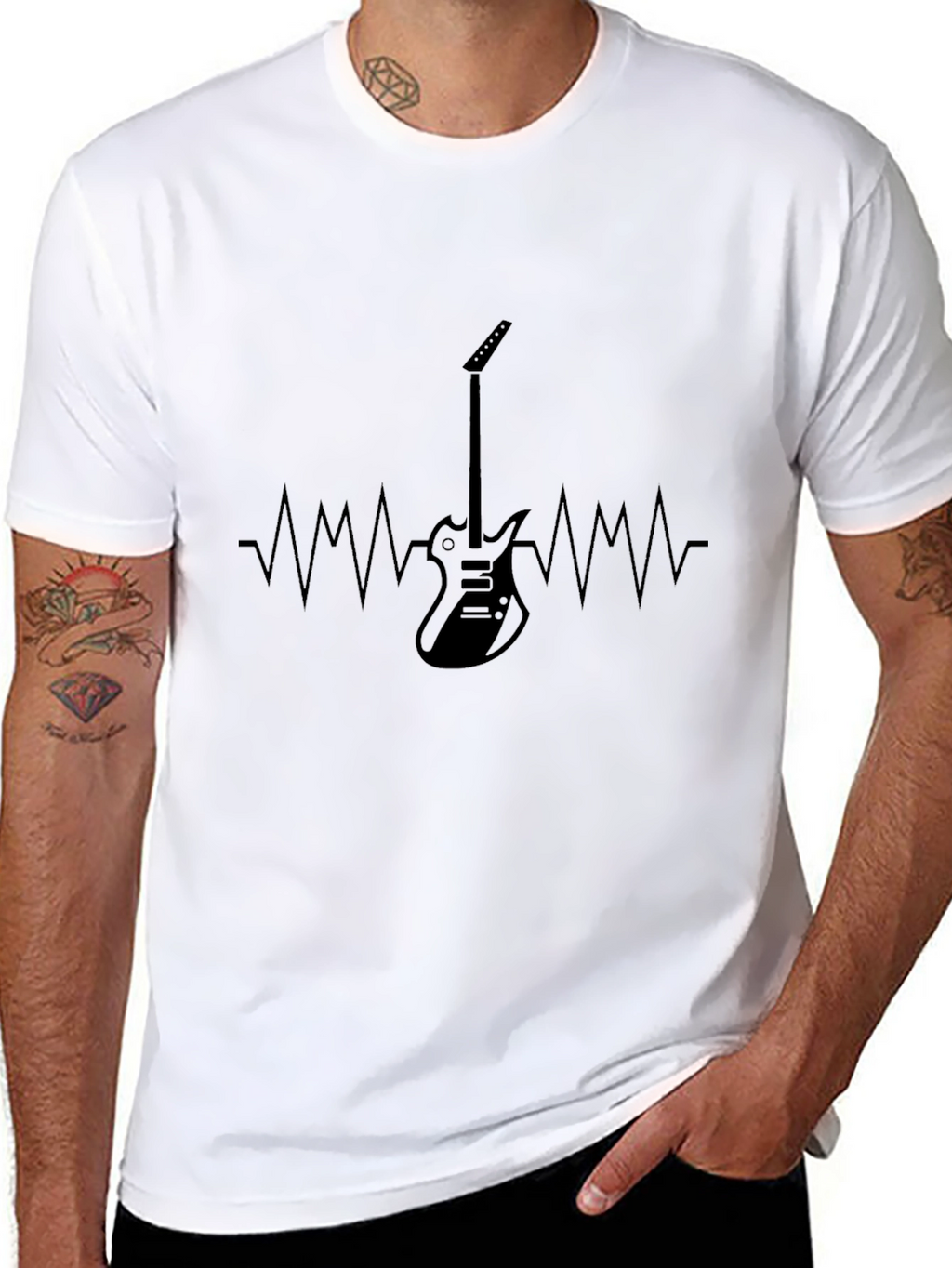 Guitar Heartbeat Graphic Tee - Music Lover T-Shirt