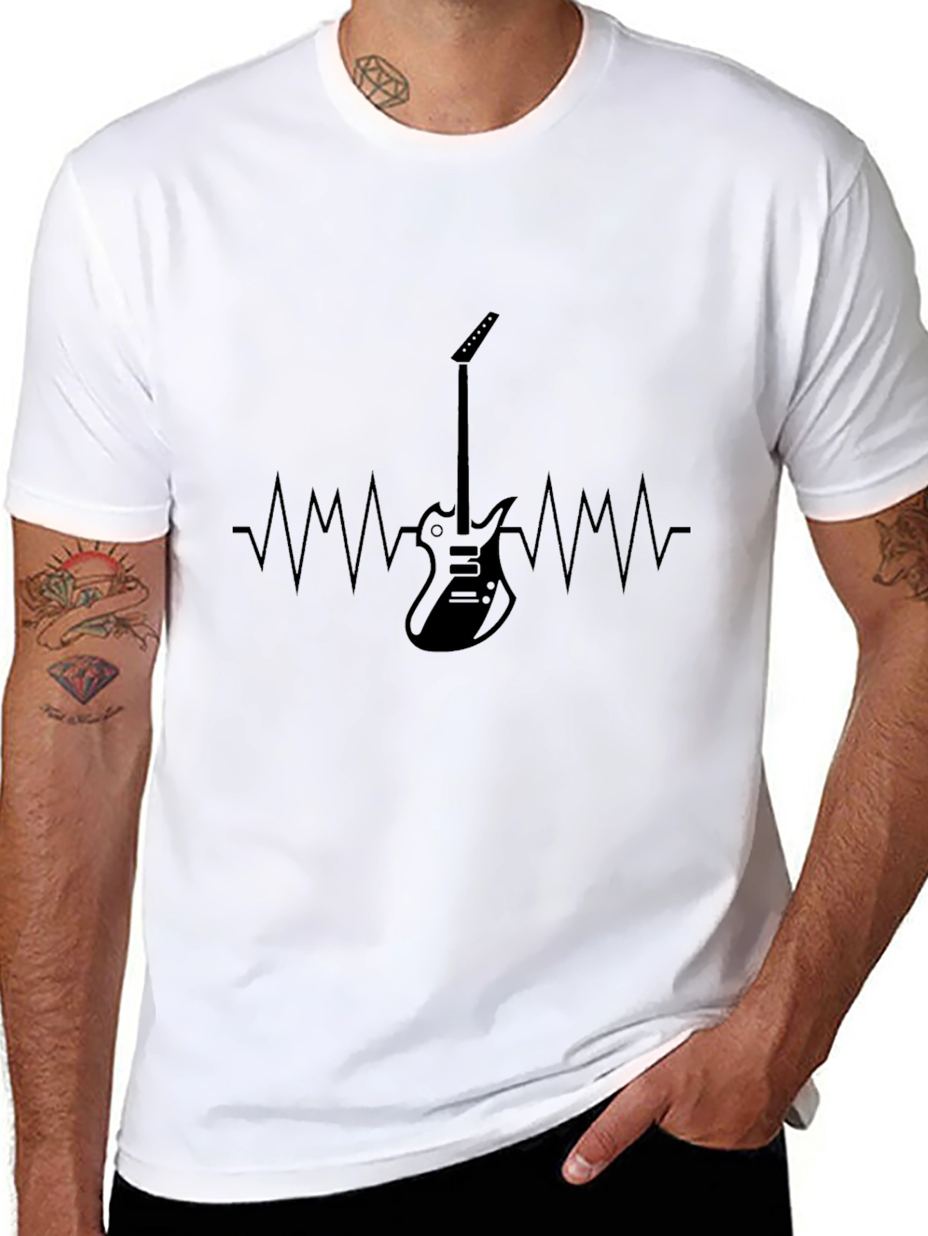 Guitar Heartbeat Graphic Tee - Music Lover T-Shirt