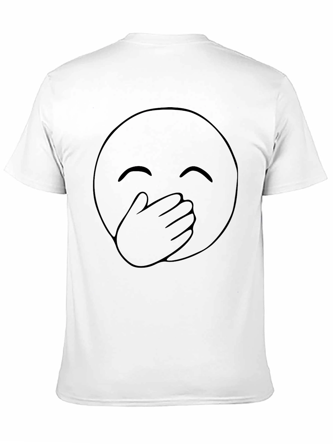 Emoji Cover Mouth Graphic Tee - Black