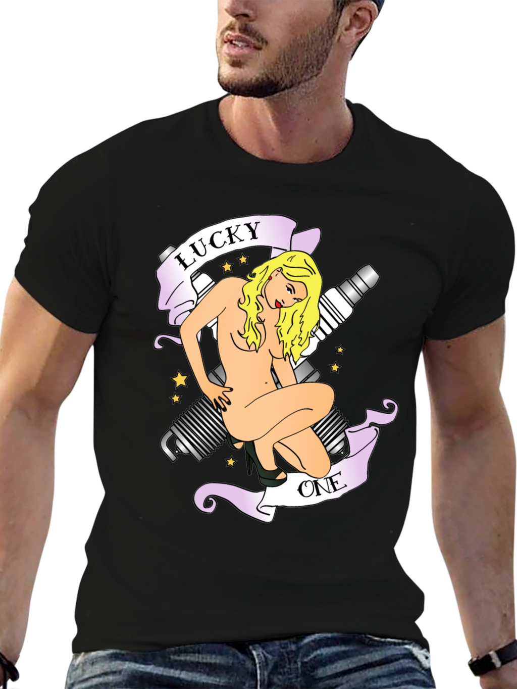 Lucky One Graphic Tee - Black
