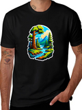 Nature River Scene Black Graphic Tee
