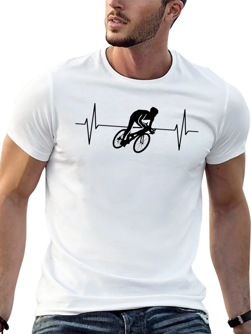 Cyclist Heartbeat Graphic T-Shirt