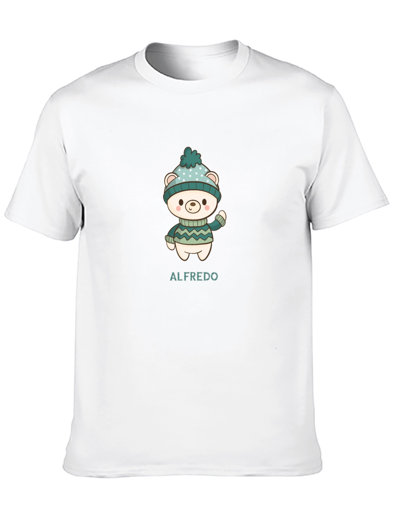 Cute Bear Personalized Mens Black T-Shirt