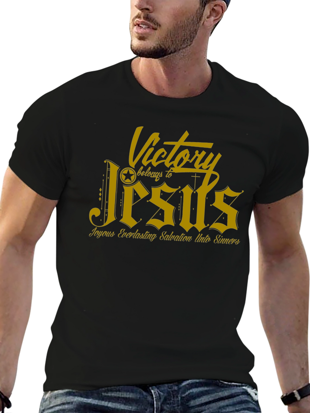 Victory Belongs to Jesus Black T-Shirt