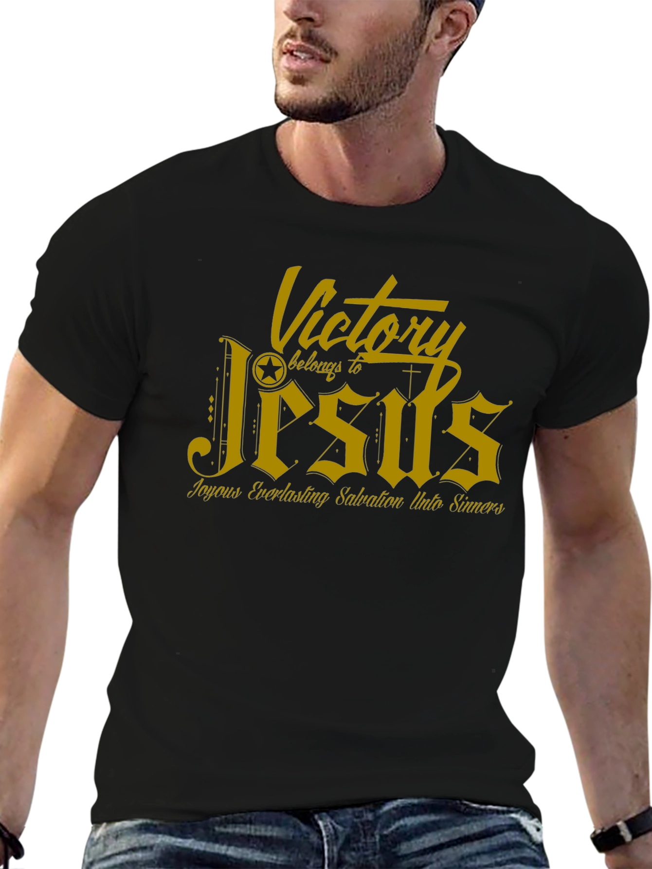 Victory Belongs to Jesus Black T-Shirt