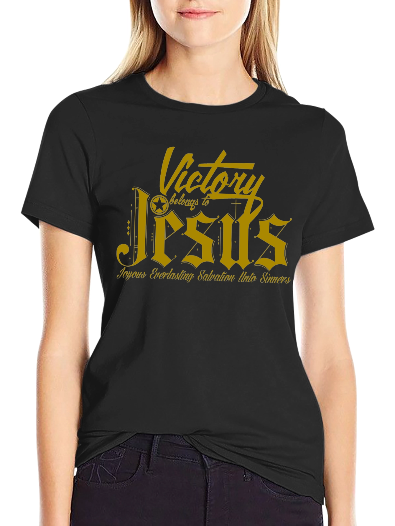 Victory Belongs to Jesus Black T-Shirt