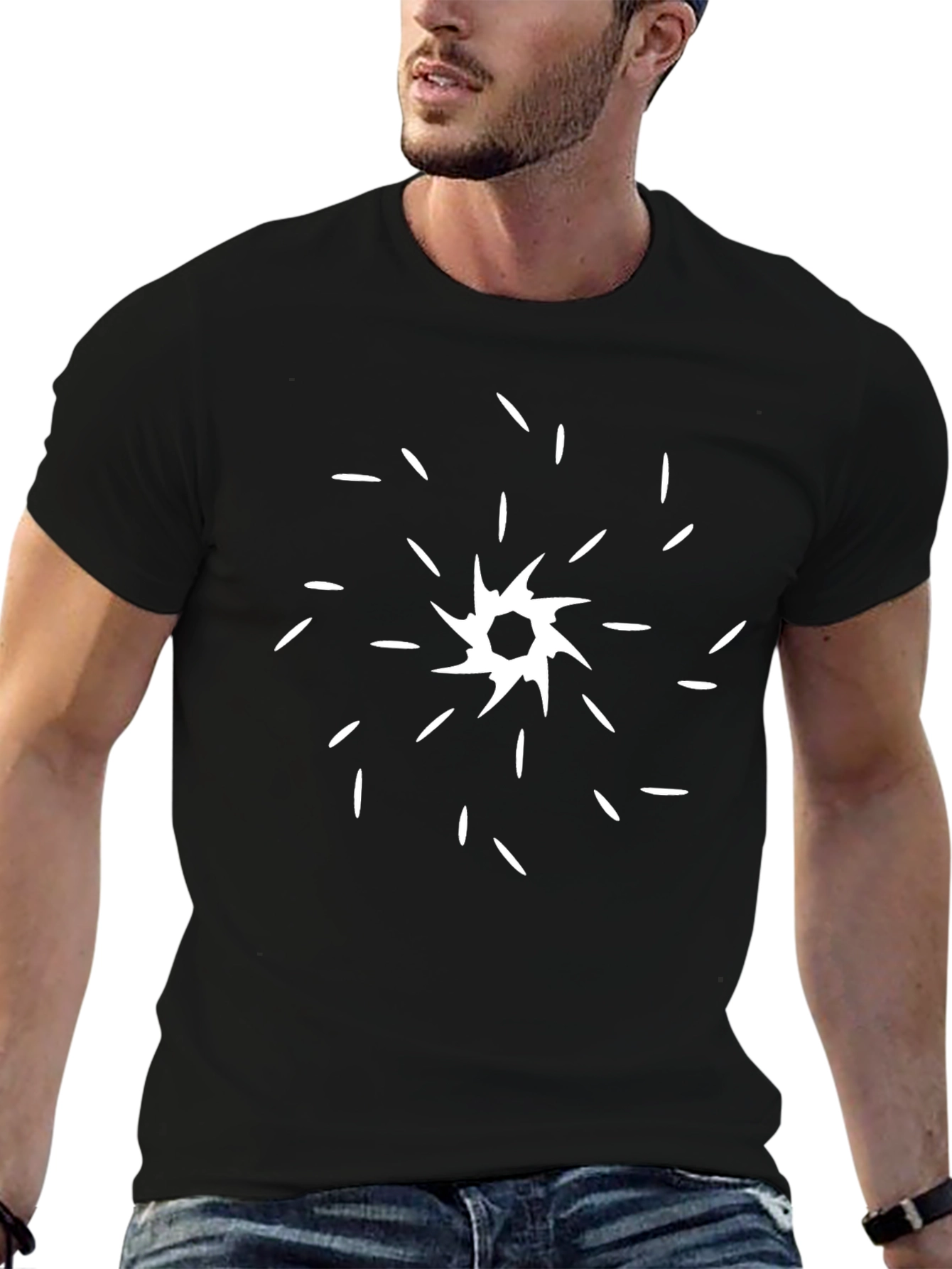 Modern Abstract Graphic Black T-Shirt