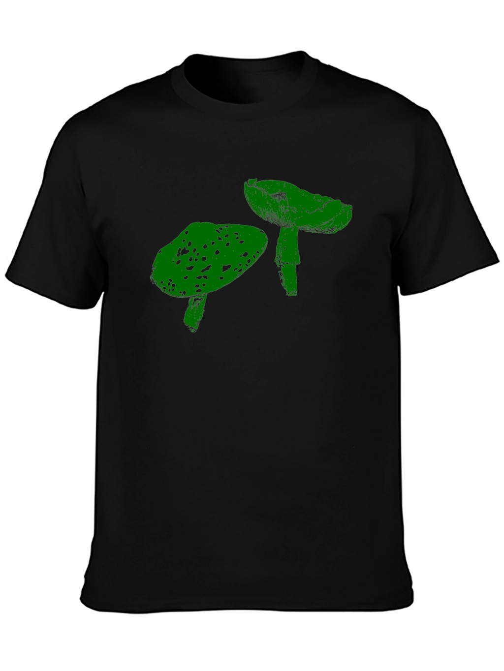 Funky Mushroom Graphic T-Shirt - Black