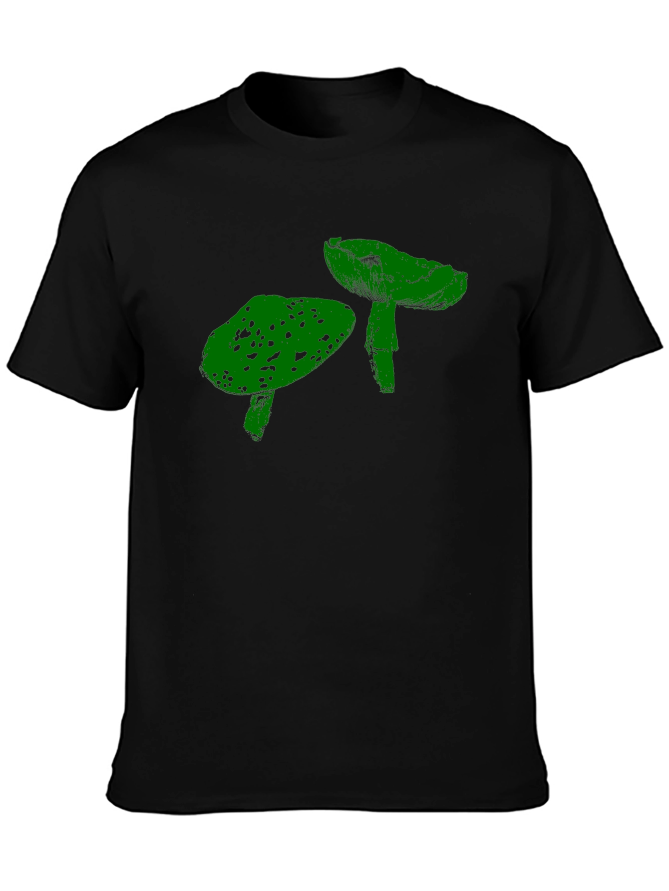 Funky Mushroom Graphic T-Shirt - Black