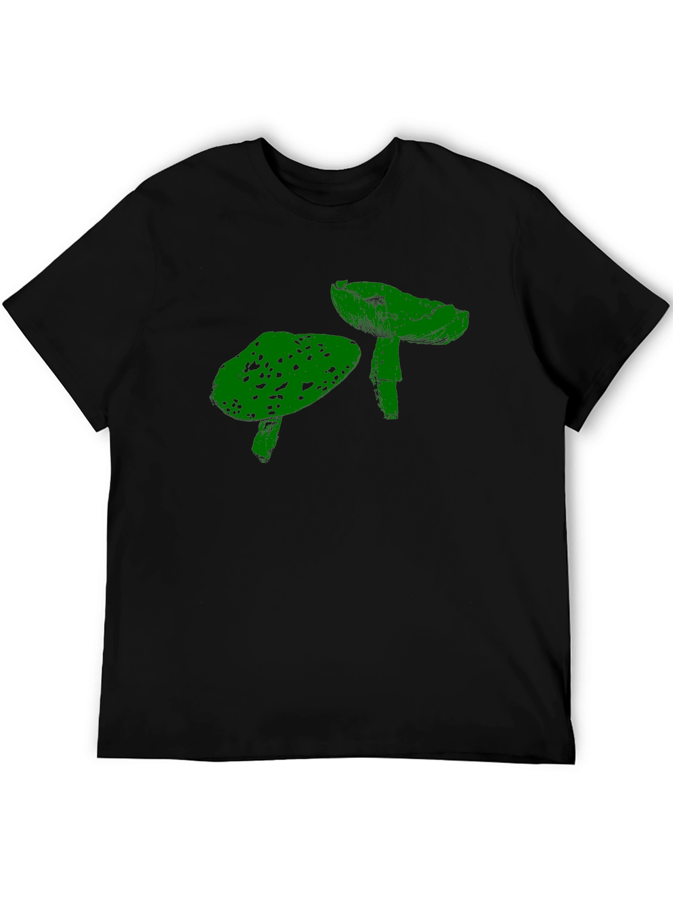 Funky Mushroom Graphic T-Shirt - Black