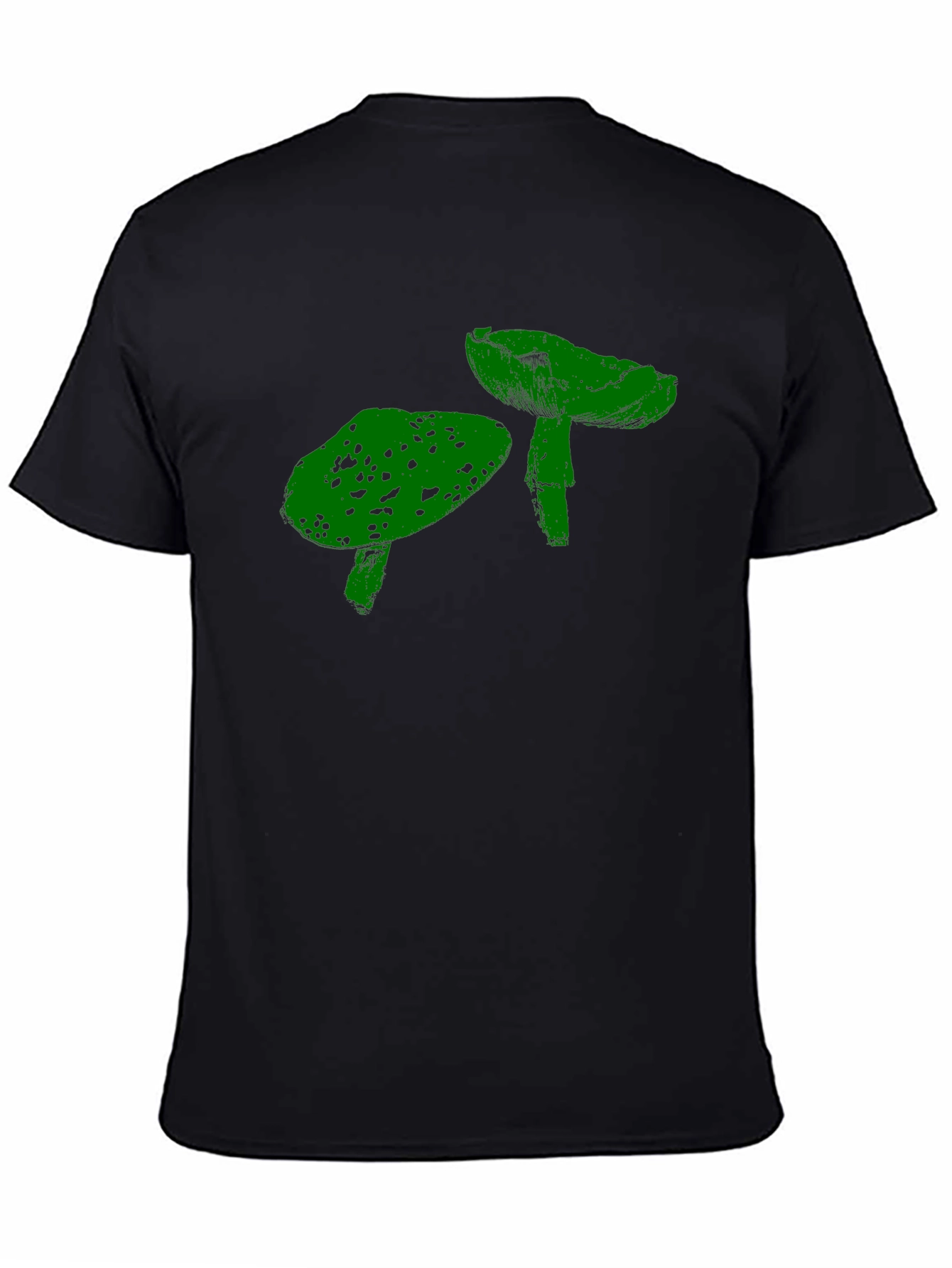 Funky Mushroom Graphic T-Shirt - Black
