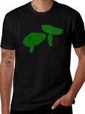 Funky Mushroom Graphic T-Shirt - Black
