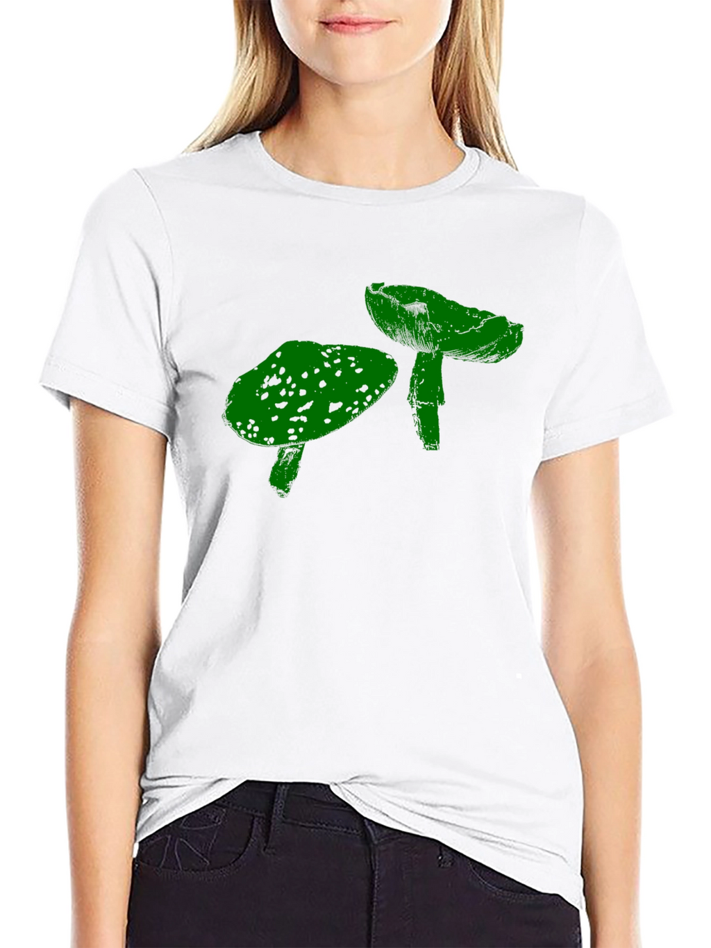 Funky Mushroom Graphic T-Shirt - Black