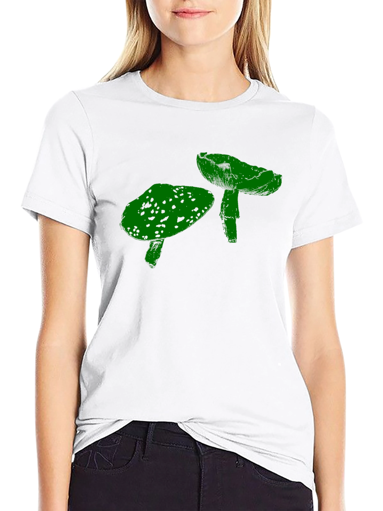 Funky Mushroom Graphic T-Shirt - Black