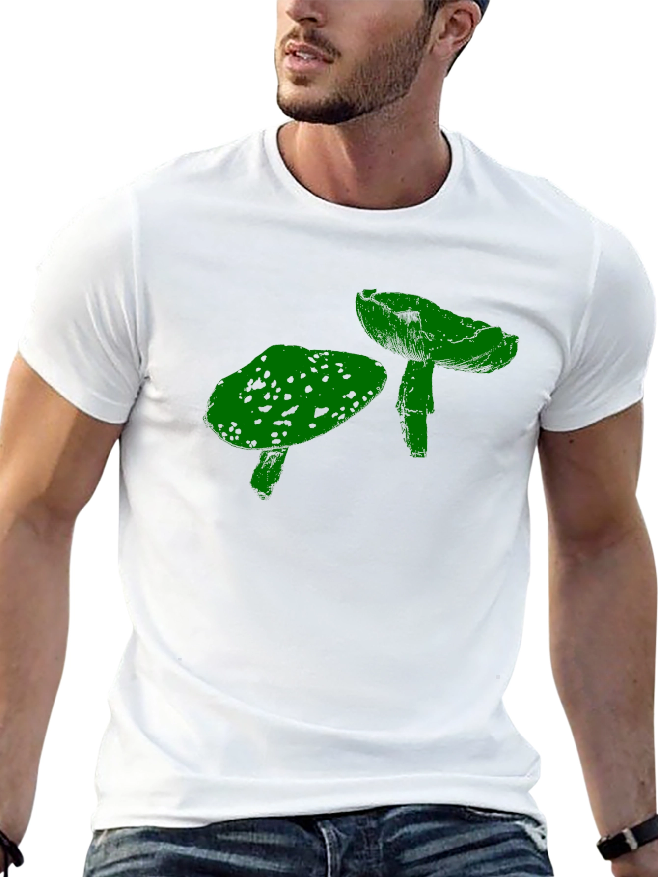 Funky Mushroom Graphic T-Shirt - Black