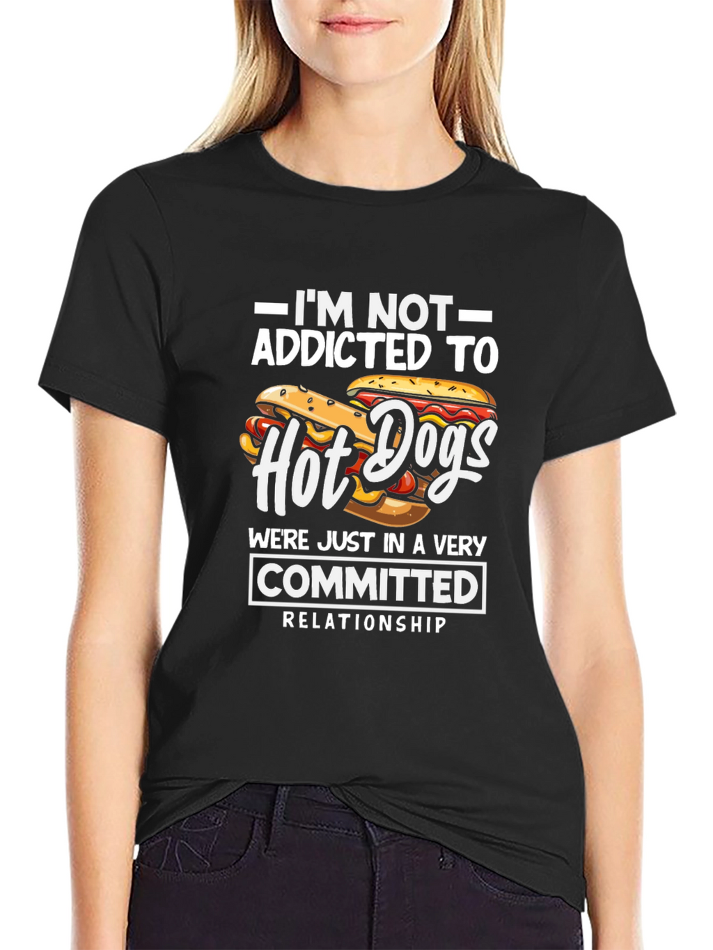 Hot Dog Lover T-Shirt - Committed Relationship Funny Tee