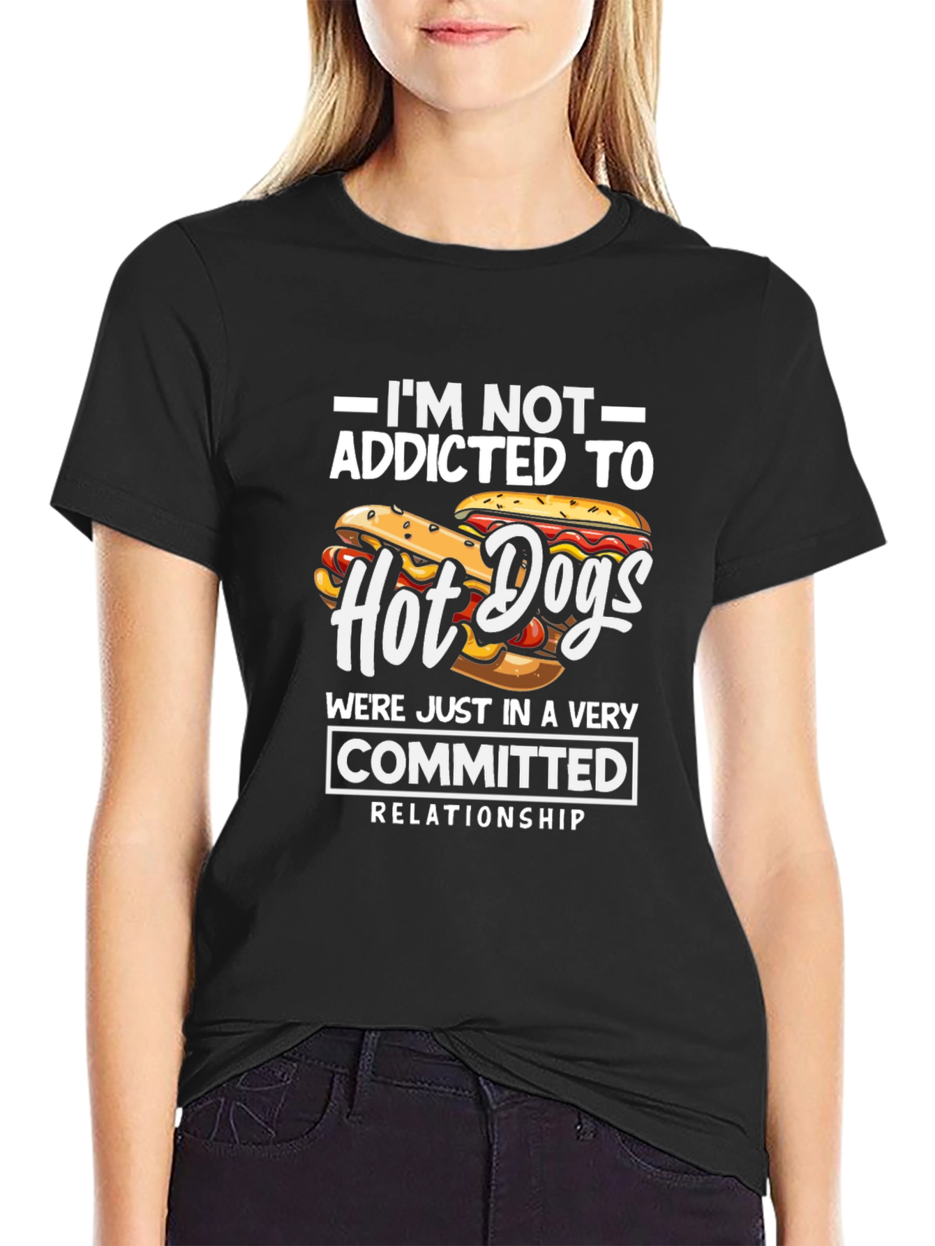 Hot Dog Lover T-Shirt - Committed Relationship Funny Tee