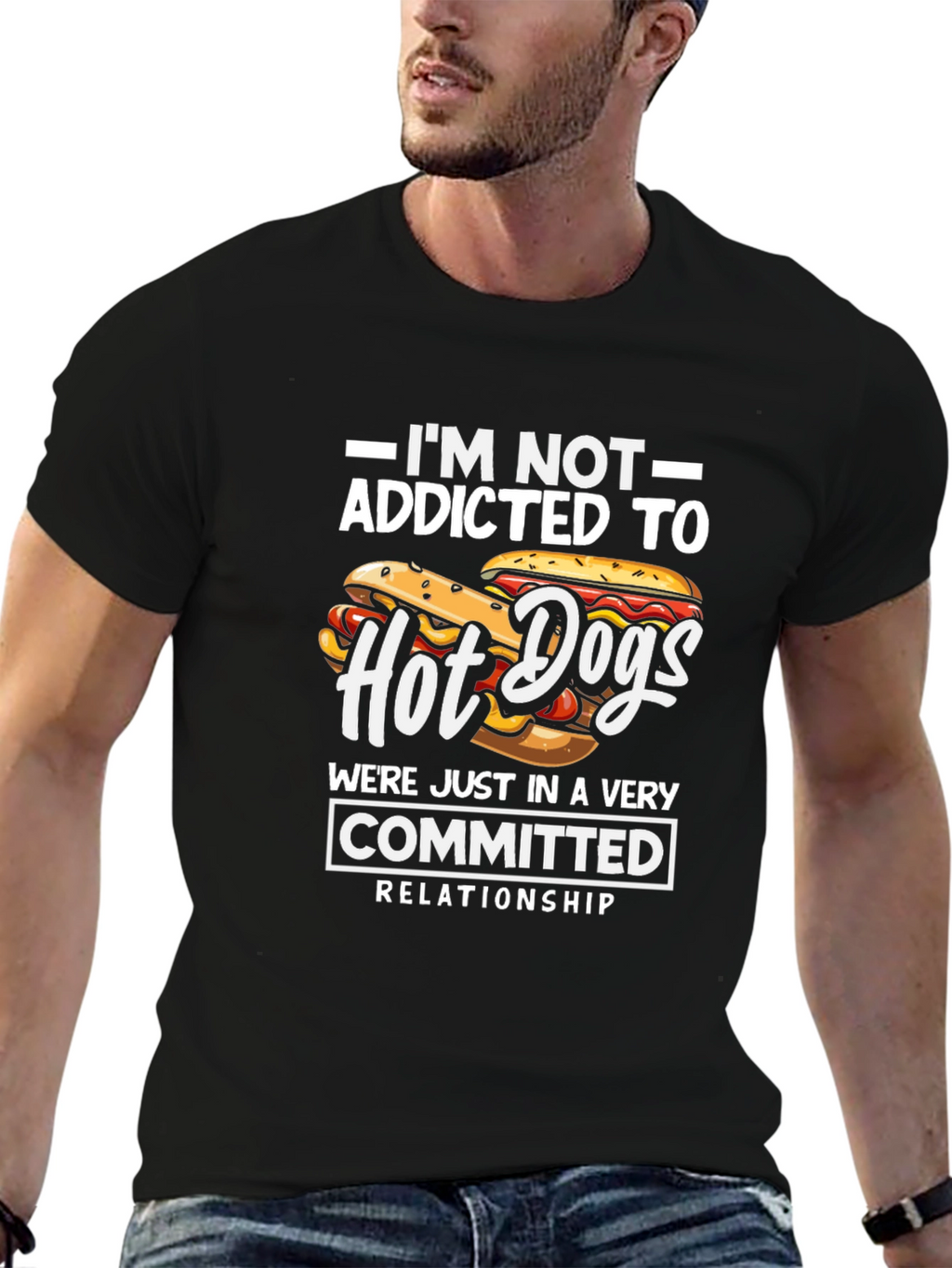 Hot Dog Lover T-Shirt - Committed Relationship Funny Tee