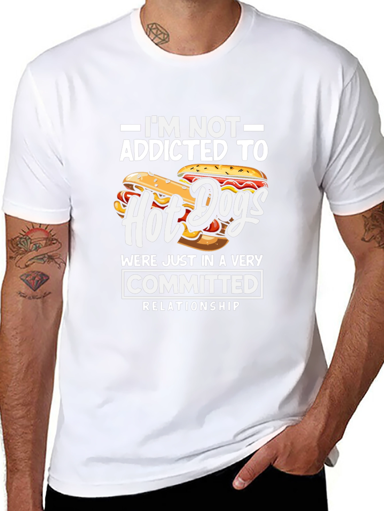 Hot Dog Lover T-Shirt - Committed Relationship Funny Tee