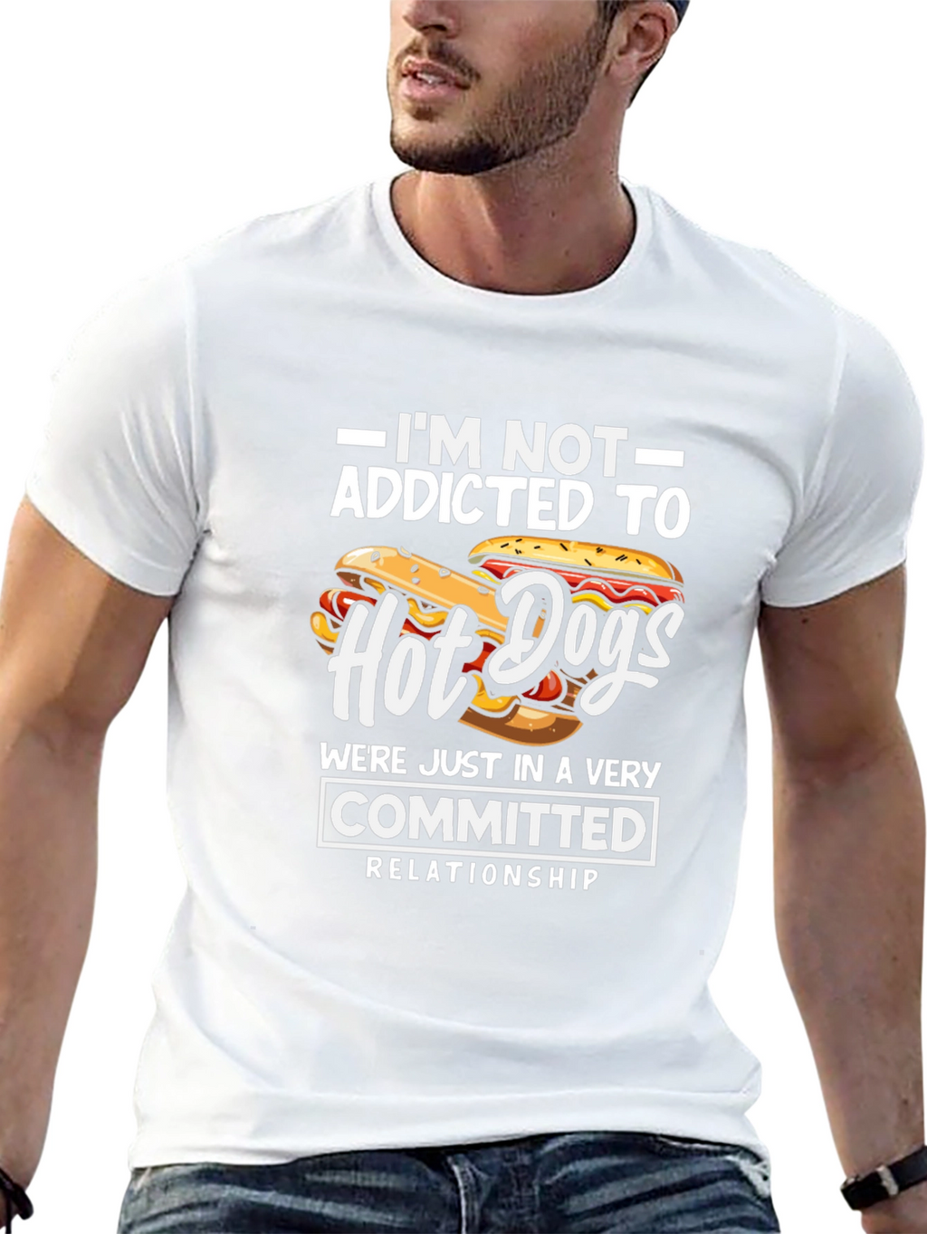 Hot Dog Lover T-Shirt - Committed Relationship Funny Tee