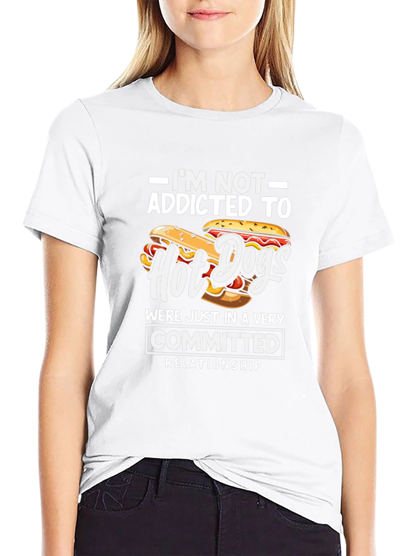 Hot Dog Lover T-Shirt - Committed Relationship Funny Tee
