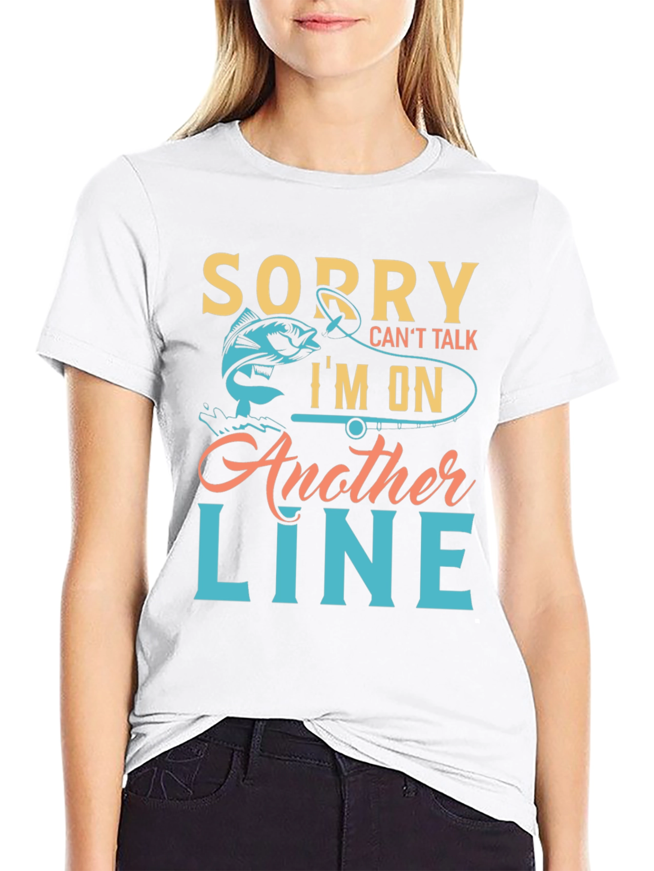 Fishing T-Shirt - Sorry Cant Talk Im On Another Line