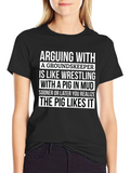 Funny Groundskeeper Pig Wrestling T-Shirt