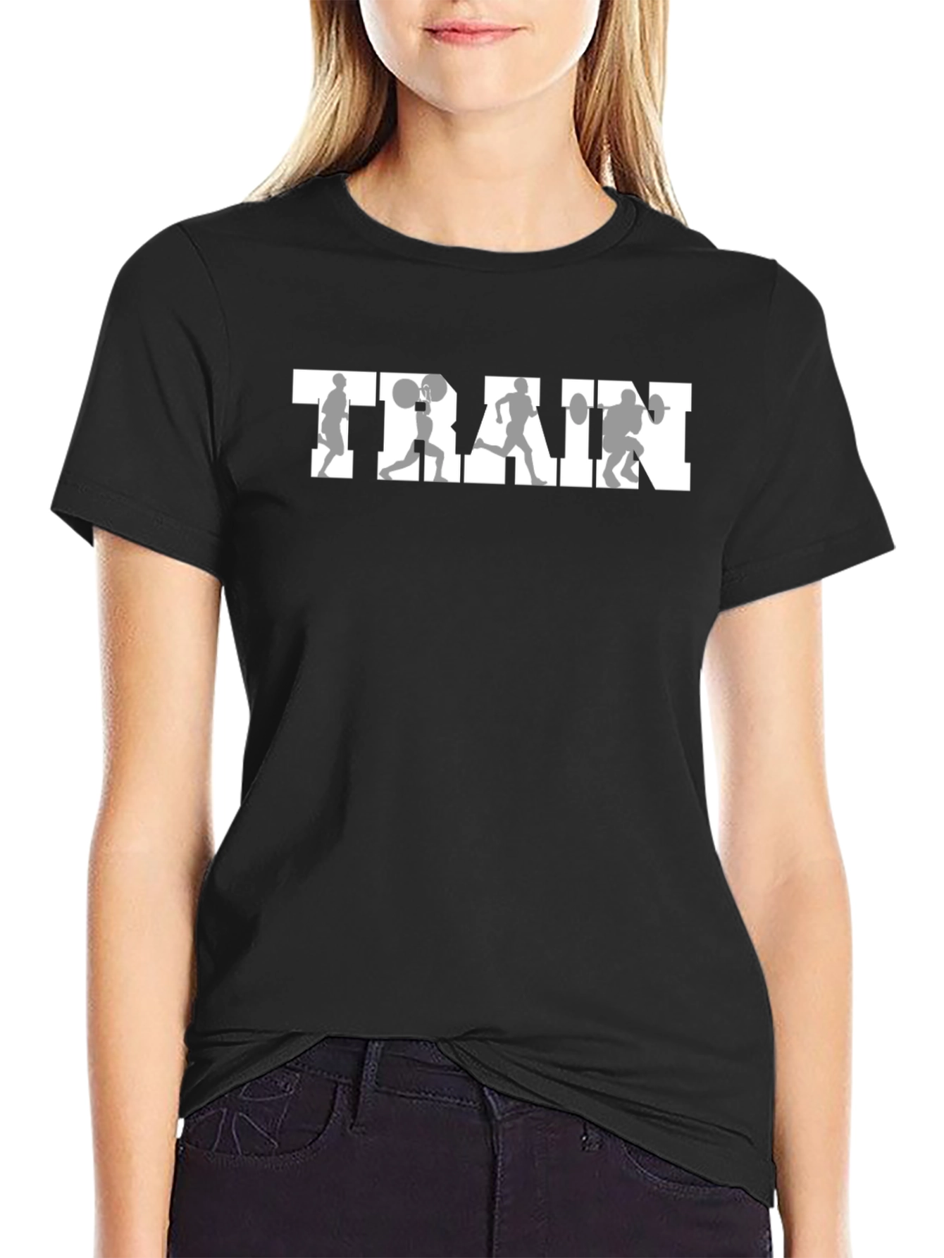 Mens Black TRAIN Graphic T-Shirt - Workout Apparel
