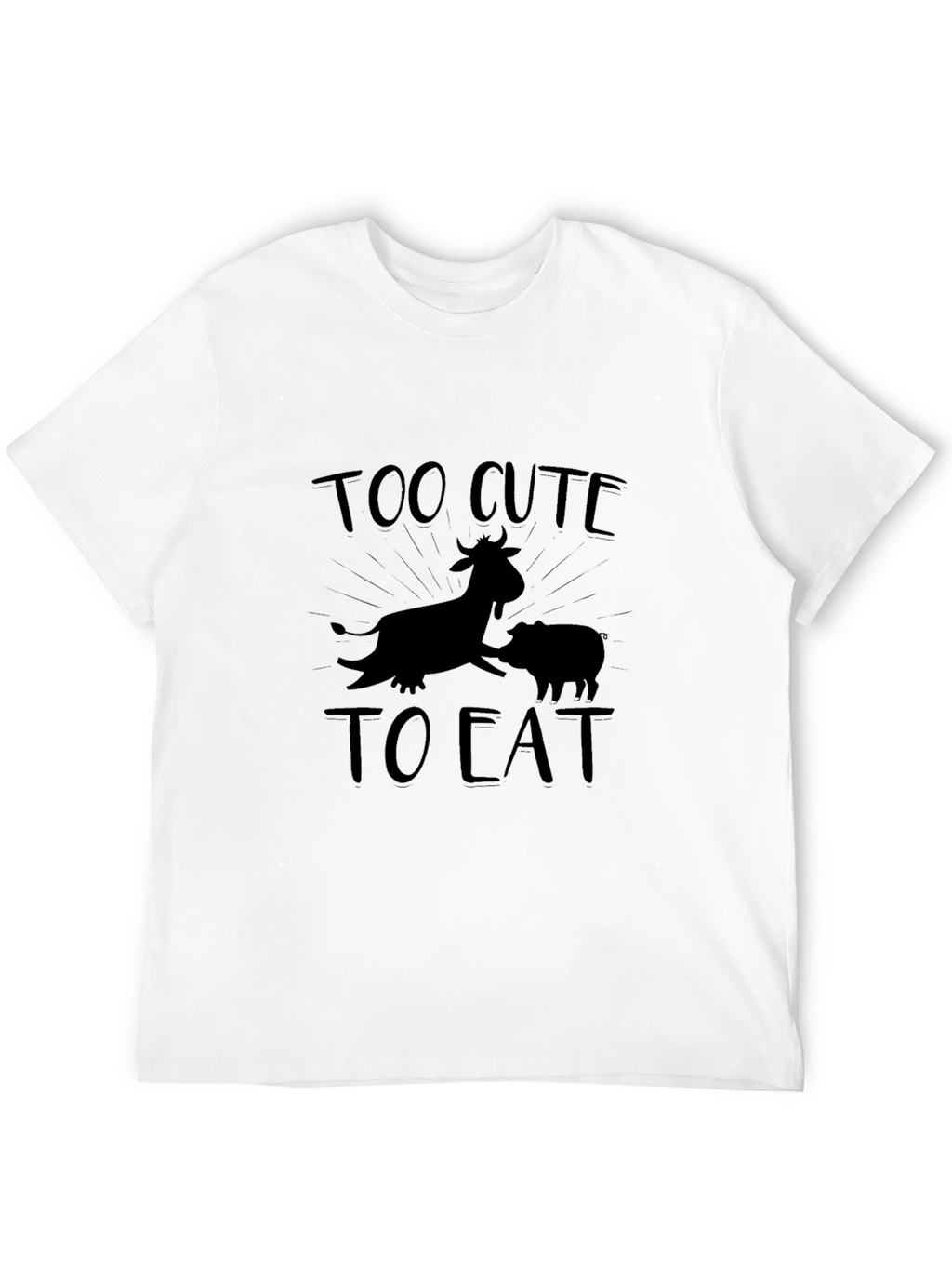 Too Cute To Eat Graphic Black T-Shirt