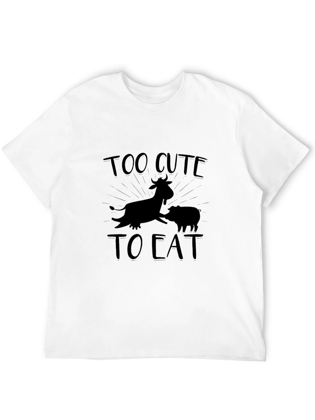 Too Cute To Eat Graphic Black T-Shirt