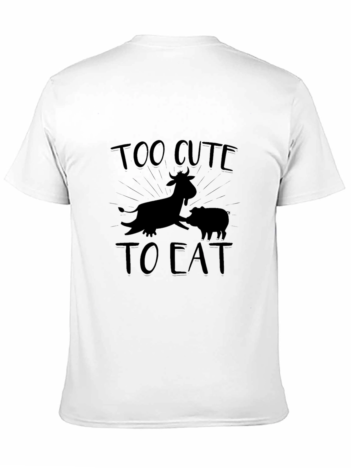 Too Cute To Eat Graphic Black T-Shirt