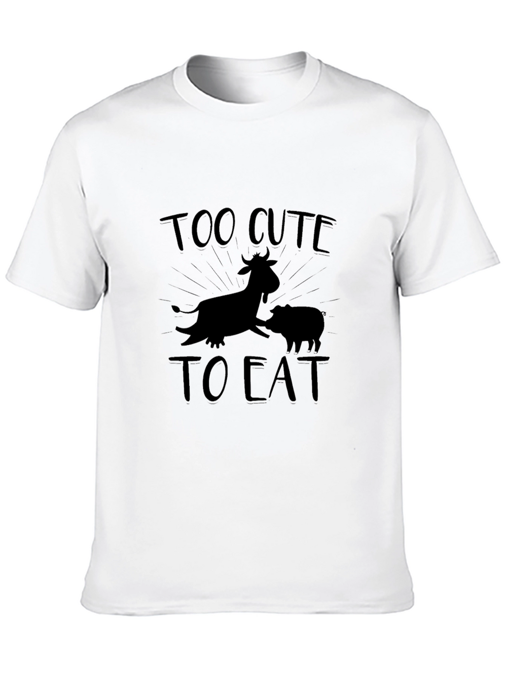 Too Cute To Eat Graphic Black T-Shirt