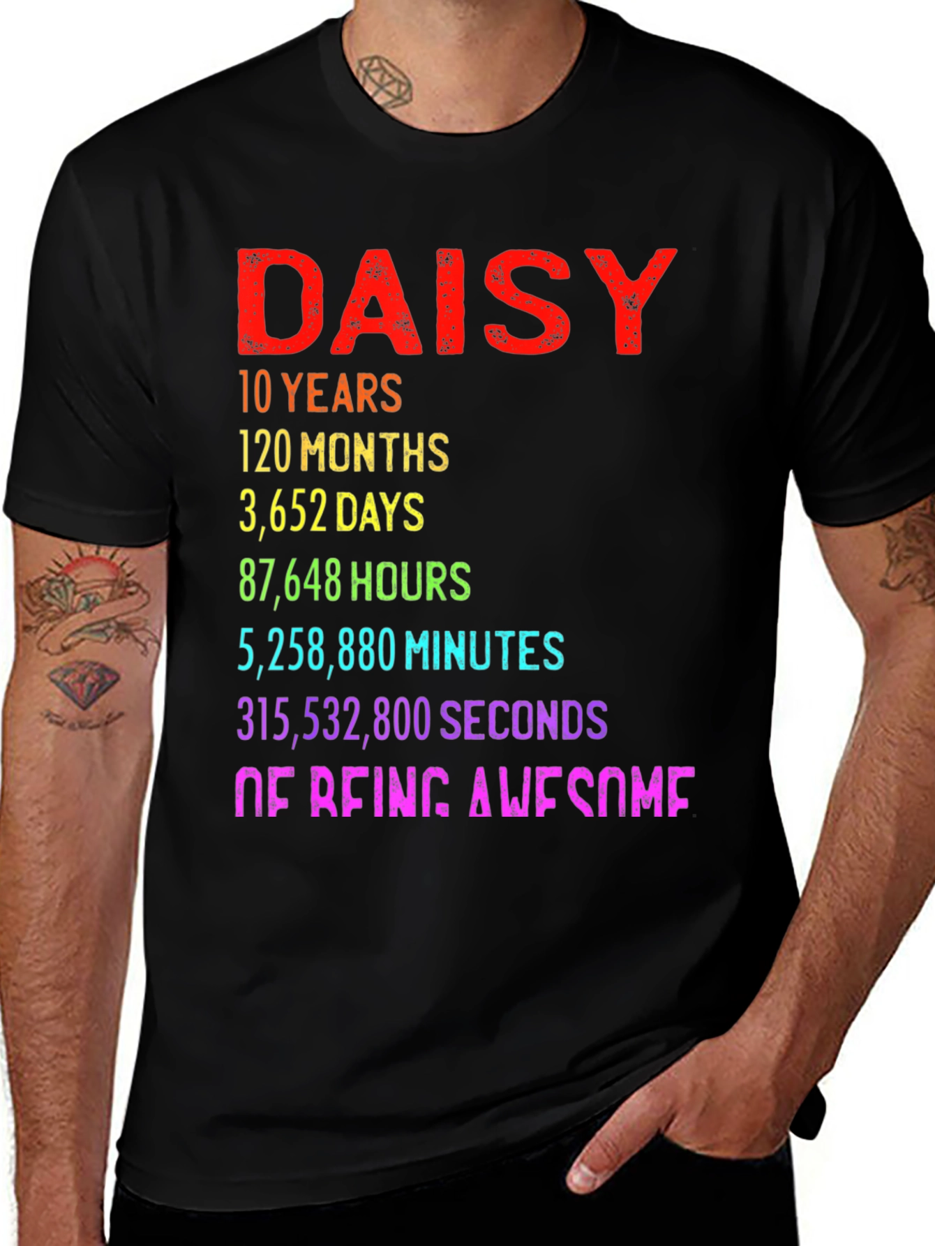 Daisy 10th Birthday T-Shirt - 10 Years of Being Awesome!