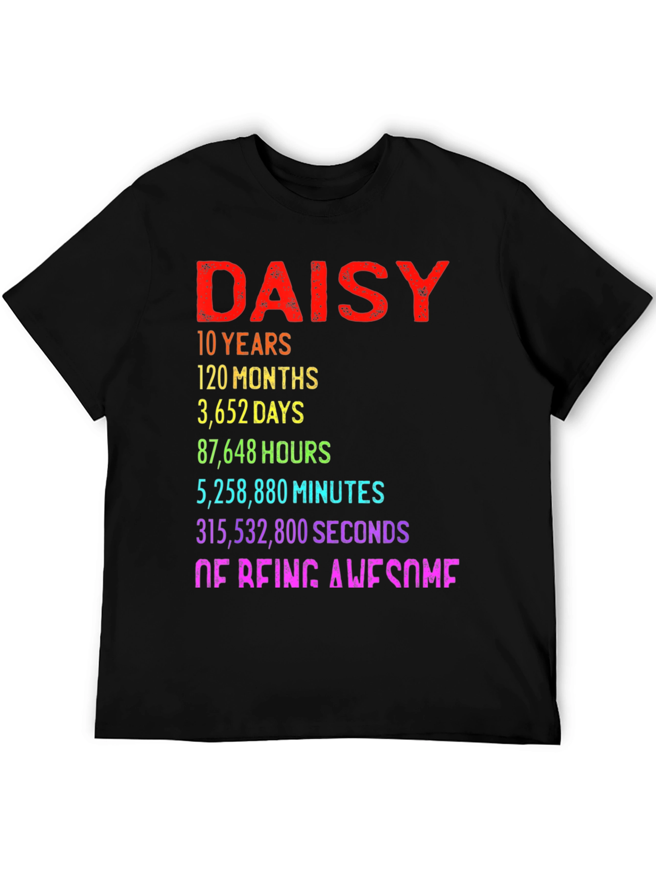 Daisy 10th Birthday T-Shirt - 10 Years of Being Awesome!