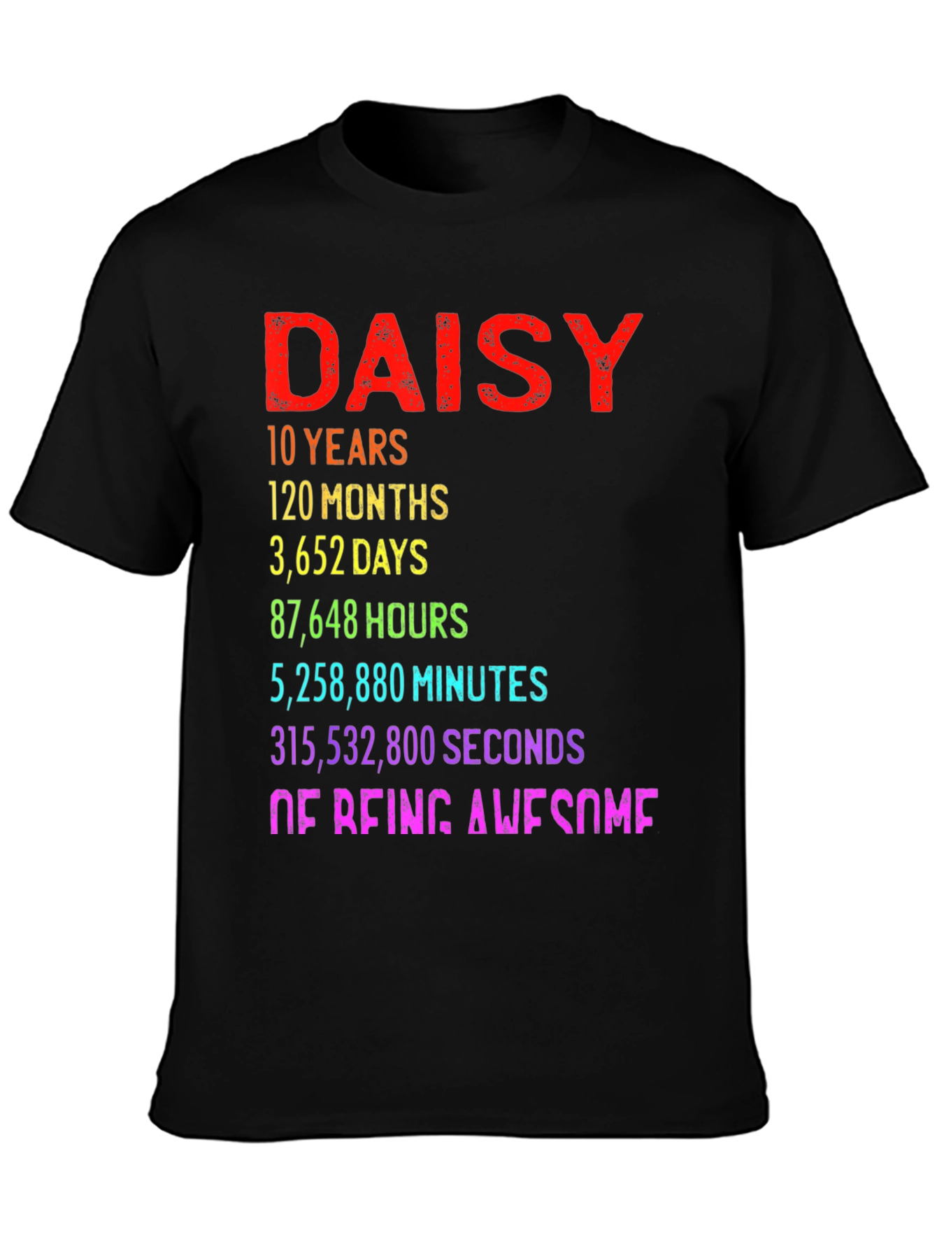 Daisy 10th Birthday T-Shirt - 10 Years of Being Awesome!