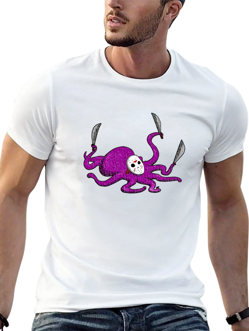 Purple Friday the 13th Octopus Graphic T-Shirt