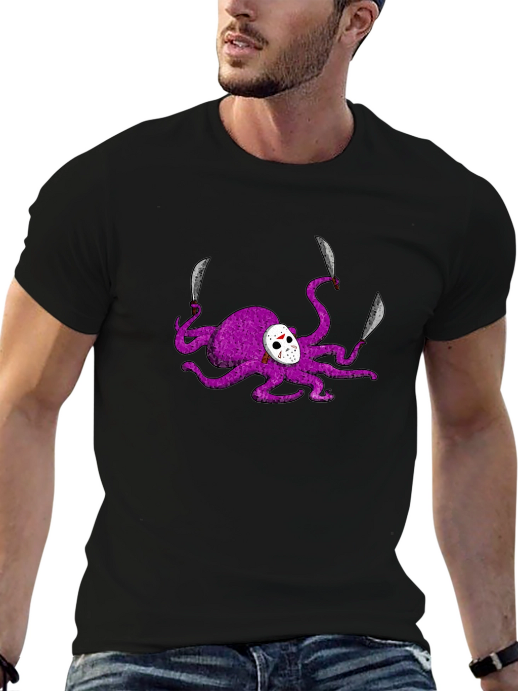 Purple Friday the 13th Octopus Graphic T-Shirt