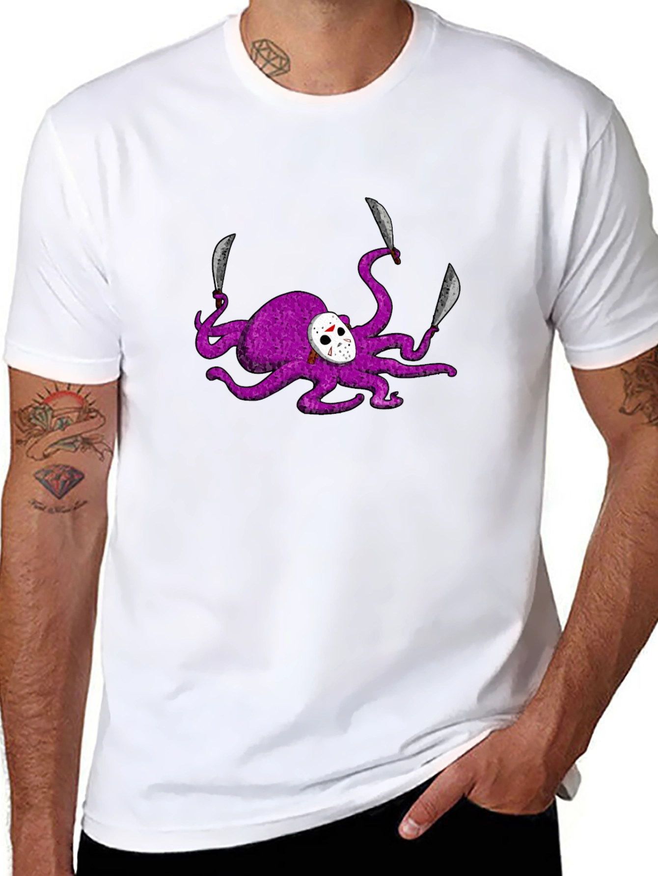 Purple Friday the 13th Octopus Graphic T-Shirt