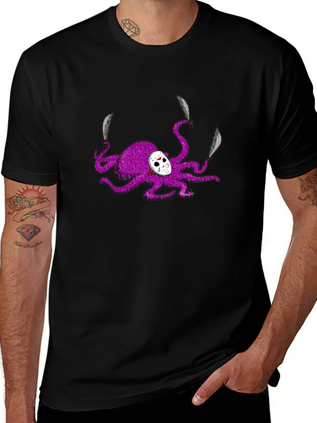 Purple Friday the 13th Octopus Graphic T-Shirt