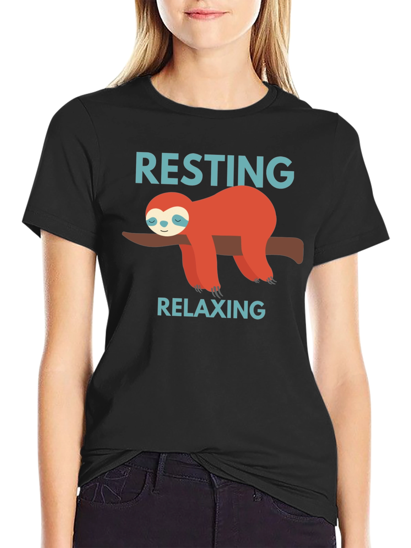 Resting Relaxing Sloth Graphic T-Shirt