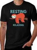 Resting Relaxing Sloth Graphic T-Shirt