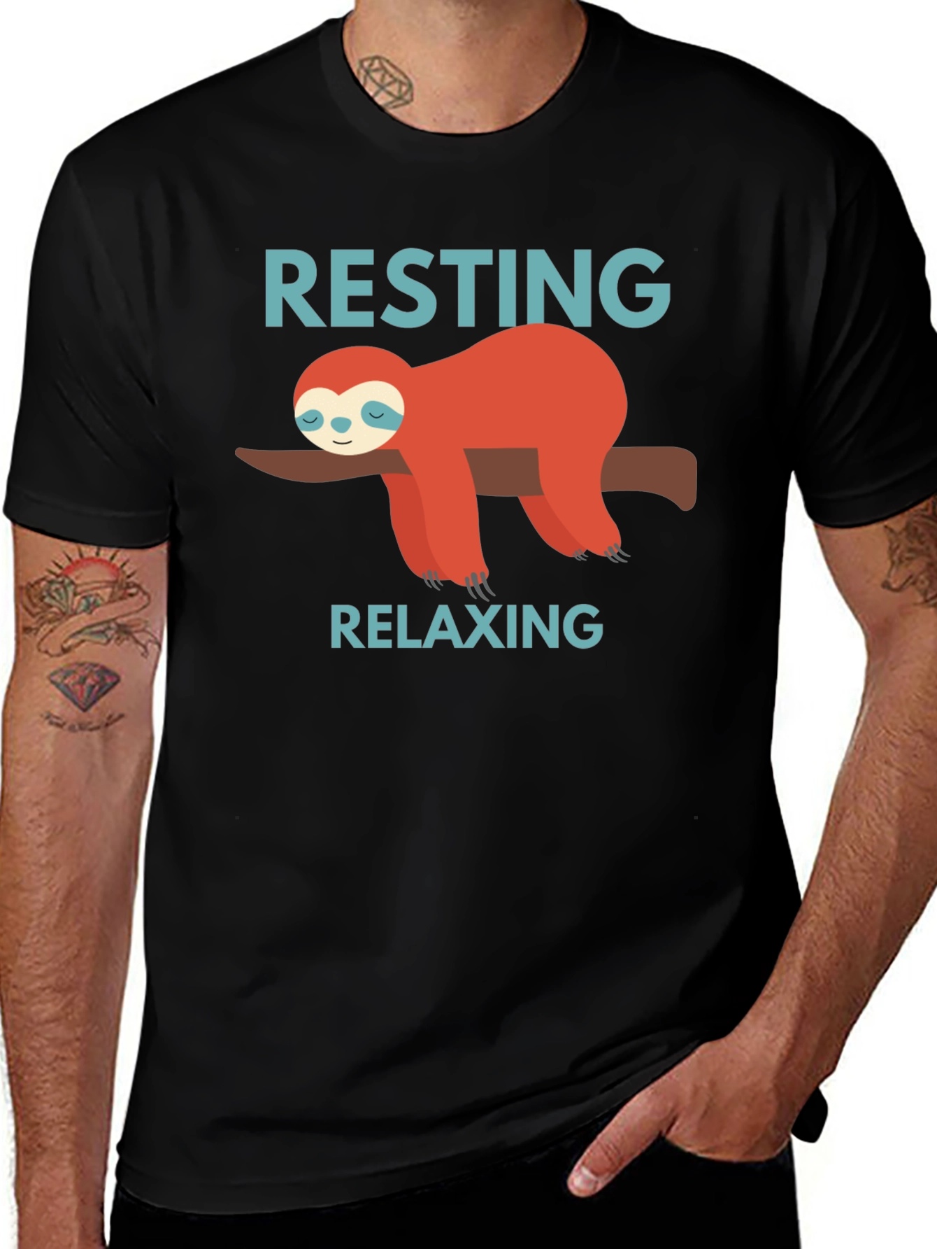 Resting Relaxing Sloth Graphic T-Shirt