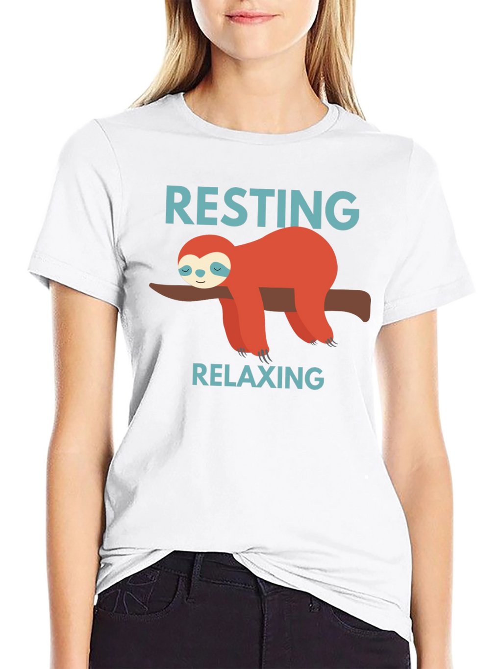 Resting Relaxing Sloth Graphic T-Shirt
