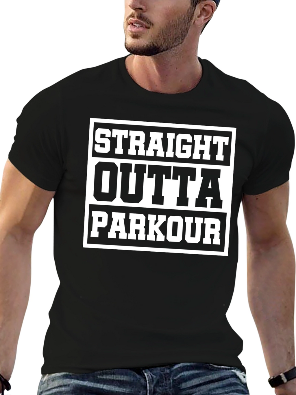 Straight Outta Parkour T-Shirt - Black