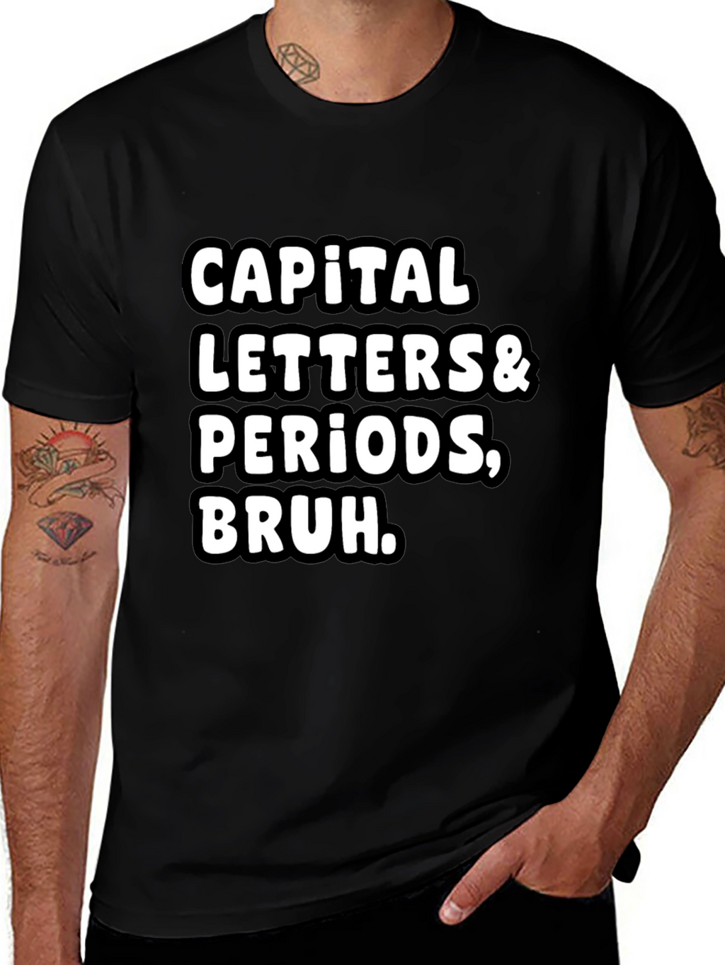 Capital Letters & Periods Bruh Graphic Tee